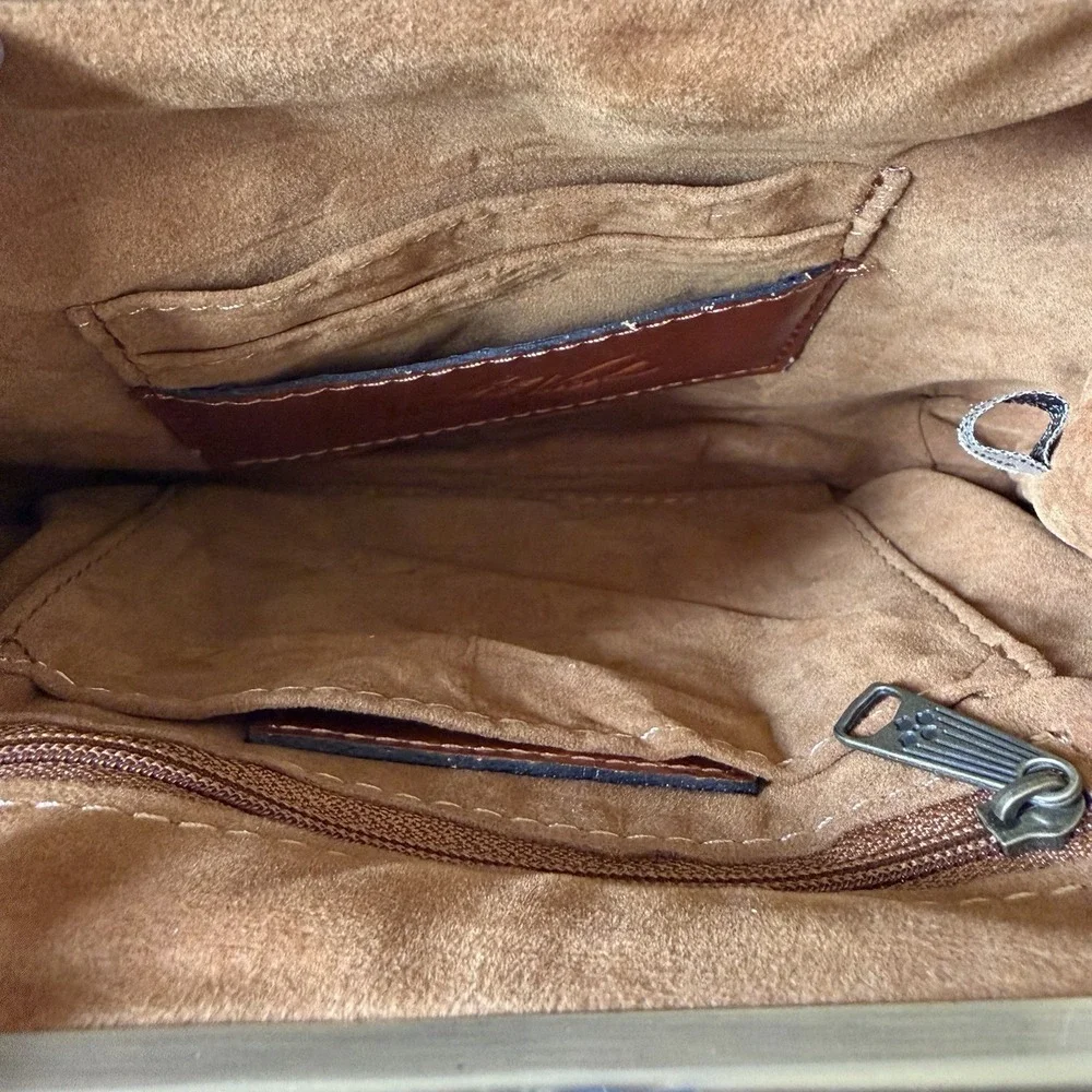 Patricia Nash VTG BIRDS OF PARADISE Colorful Leather Wristlet Clutch Kisslock